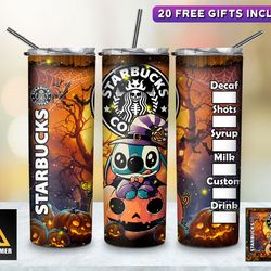 halloween cartoon coffee cup tumbler, straight tapered wrap skinny tumbler, pumpkins cartoon sublimation skinny tumbler