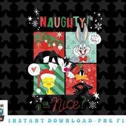 looney tunes naughty or nice christmas png, sublimation, digital download