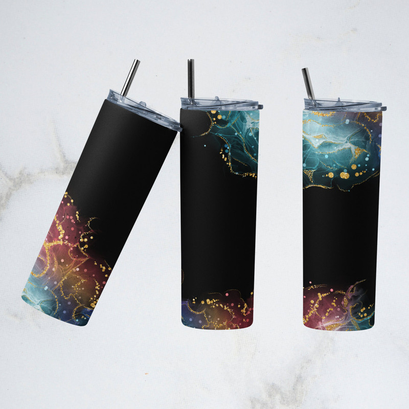 Summer Tropical Flamingos Tumbler, Summer Tropical Flamingos Skinny Tumbler, Glitter Enchantment Tumbler.png