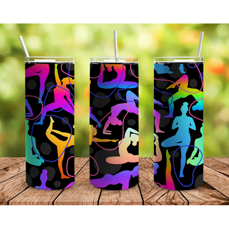 Neon Yoga Tumbler, Neon Yoga Skinny Tumbler, Neon Tumbler.png