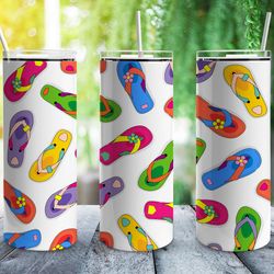 summer flip flops tumbler, summer flip flops skinny tumbler