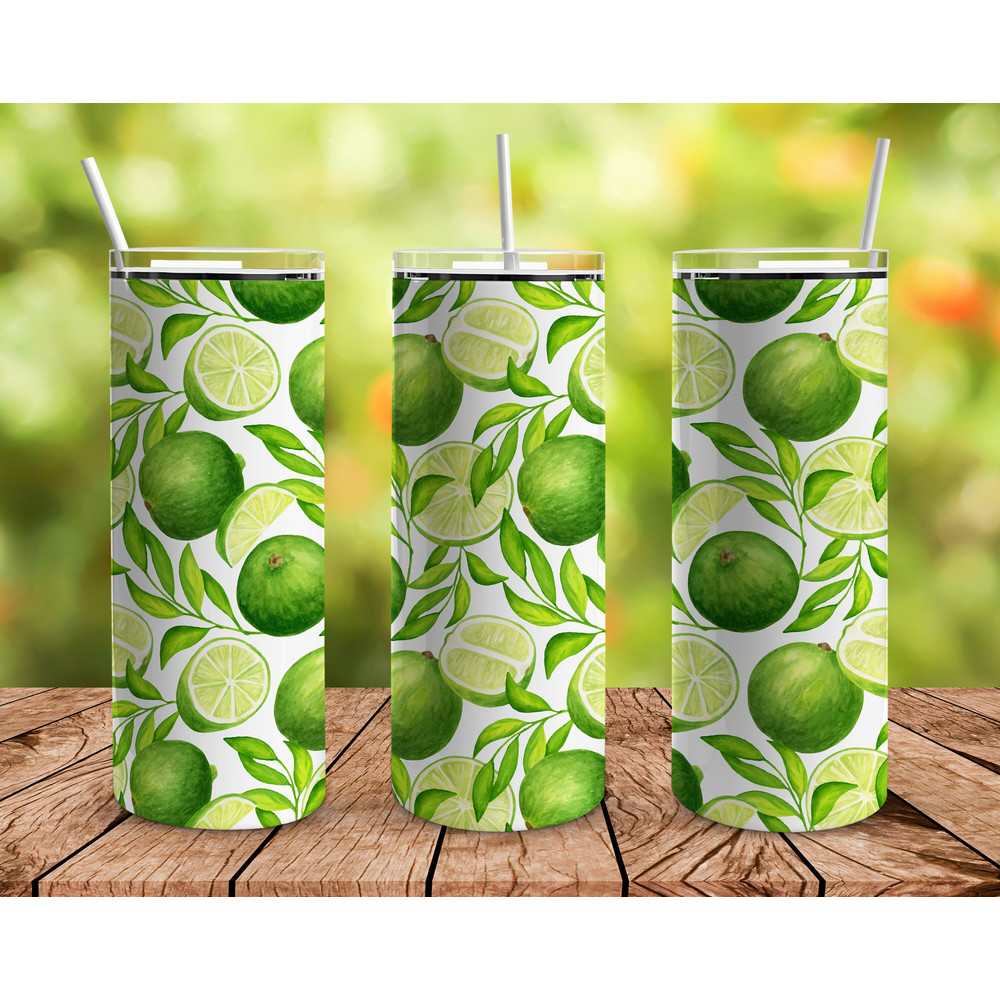 Summer Limes Tumbler, Summer Limes Skinny Tumbler.png