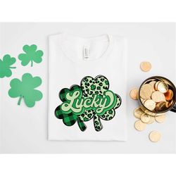 leopard shamrock shirt, lucky st. patricks shirt, shamrock shirt, st. patricks day tee, shamrock shirt, lucky tee, clove