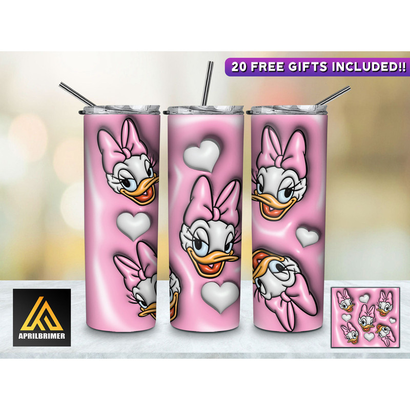 Inflated 3D Cartoon Characters 20 Oz Skinny Tumbler StraightTapered Wrap Png Sublimation Design, Cartoon Tumbler PNG File Digital Download-11.jpg