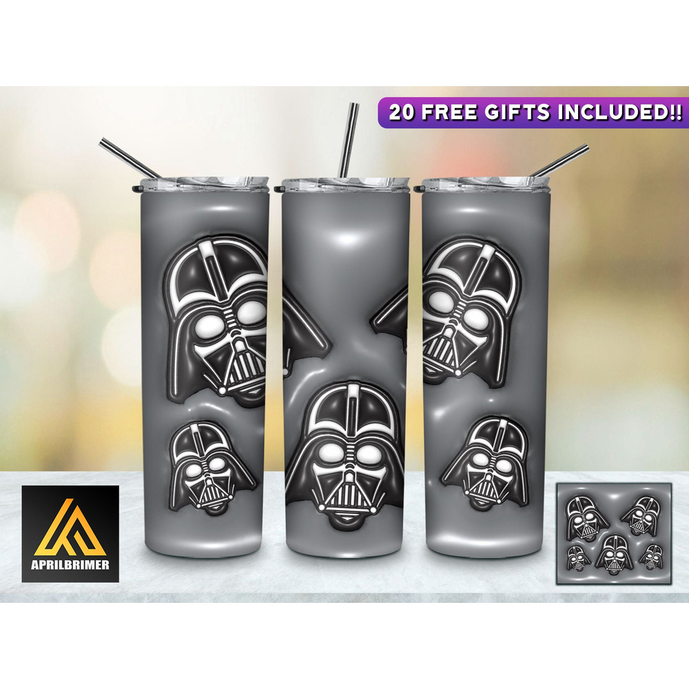 Inflated 3D Movie Characters 20 Oz Skinny Tumbler StraightTapered Wrap Png Sublimation Design, 3D Tumbler PNG File Digital Download-1.jpg