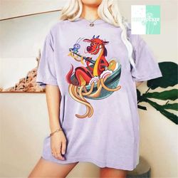 disney mulan funny mushu dragon & cri-kee with ramen shirt, magic kingdom trip unisex t-shirt family birthday gift adult