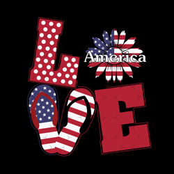 love america svg, independence svg, america svg, 4th of july svg, love svg, flag flower svg, flip flop svg, flag pattern