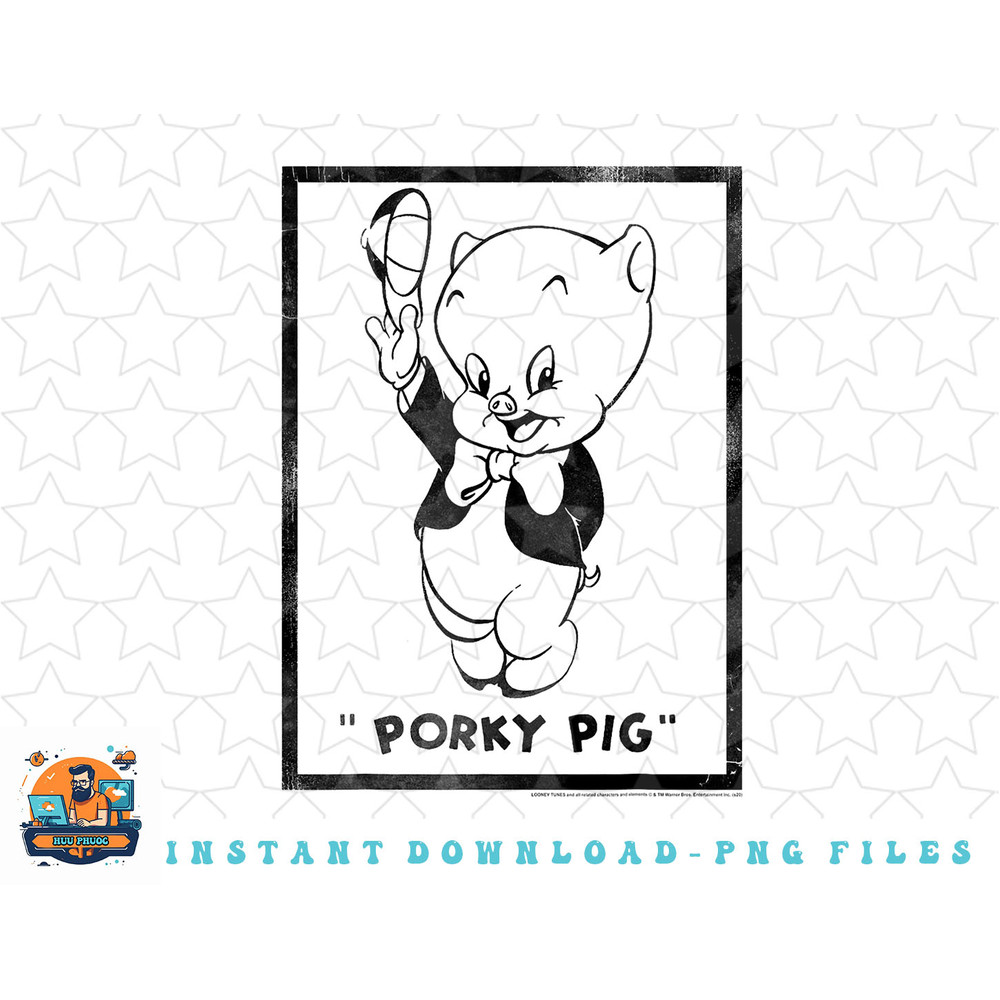Looney Tunes Porky Pig Classic Poster png, sublimation, digital download.jpg
