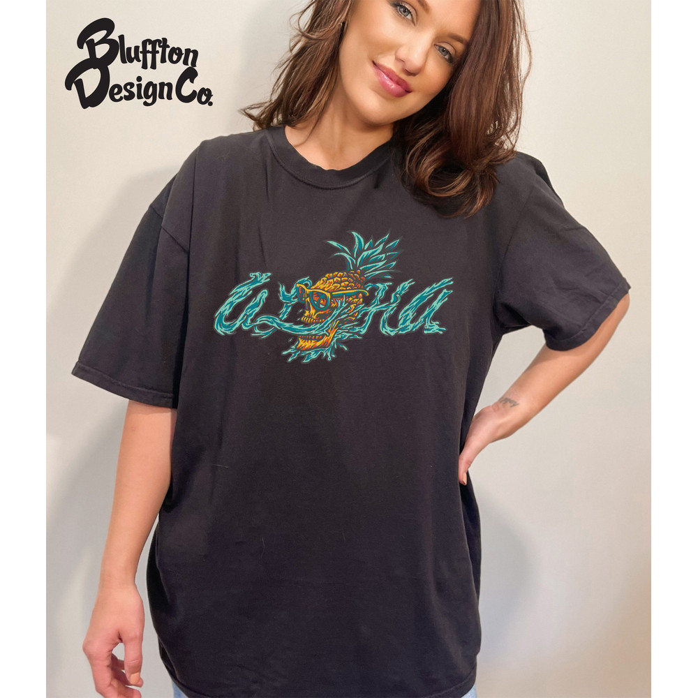 Comfort Colors T-Shirt, Beach T-Shirt, Aloha, Distressed T-Shirt, OverSized T-Shirt, Vintage Tee, Beach,Vibes, Skull, Oversized, Pineapple - 1.jpg