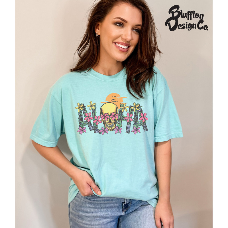 Comfort Colors T-Shirt, Beach T-Shirt, Aloha, Distressed T-Shirt, OverSized T-Shirt, Vintage Tee, Beach, Good Vibes, Skull, Oversized, Vibes - 7.jpg