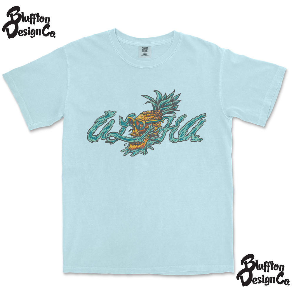 Comfort Colors T-Shirt, Beach T-Shirt, Aloha, Distressed T-Shirt, OverSized T-Shirt, Vintage Tee, Beach,Vibes, Skull, Oversized, Pineapple - 5.jpg