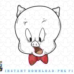 looney tunes porky pig face line art png, sublimation, digital download