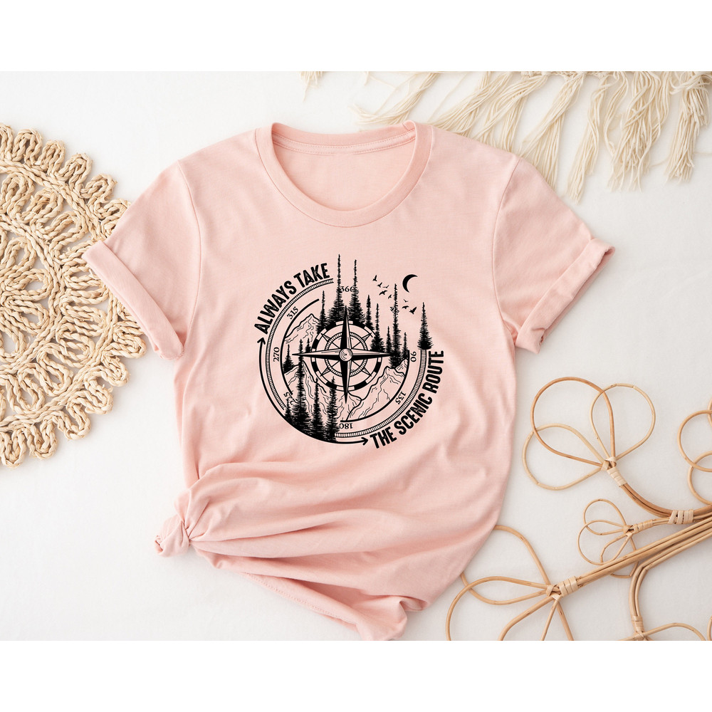 Always Take The Scenic Route Camping Travel Adventure Shirt, Vacation Shirt, Road Trip Shirt, Cruise Squad Shirt, Gift for Traveler, Sweater - 1.jpg