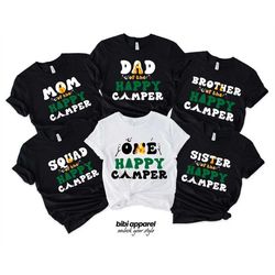 happy camper birthday shirt, matching family camper shirt, camper family birthday shirt, camping crew shirt, one happy c