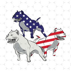 three dogs american flag svg, independence svg, independence pitbull, 4th of july svg, july 4th dog svg, pitbull svg