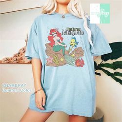 vintage little mermaid comfort colors shirt, little mermaid shirt, ariel comfort colors shirt, ariel shirt, disney princ