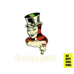 psychobilly horror halloween glamour ghoul svg, glamour ghoul svg, halloween svg, horror movie svg, ai digital file