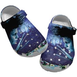 edward scissorhands crocs, edward scissorhands clog shoes unisex, movie sandals, edward scissorhands, movie crocs