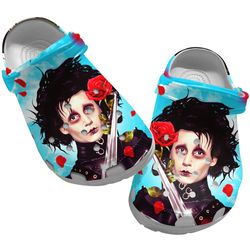movie crocs, edward scissorhands crocs, edward scissorhands clog shoes unisex, edward scissorhands, movie sandals