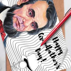 happy grandfather's day! a digital greeting card with the leader abraham lincoln.