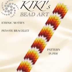 ethnic motifs, arrows peyote bracelet pattern, peyote pattern design in pdf instant download