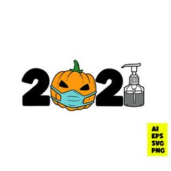 2021 pumpkin wearing mask svg, pumpkin face with face mask svg, pumpkin svg, horror movie svg, halloween svg, ai file