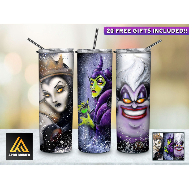 Villains 20 Oz Skinny Tumbler StraightTapered Wrap Png Sublimation Design, Cartoon Tumbler PNG File Digital Download, Villains Tumbler Png.jpg