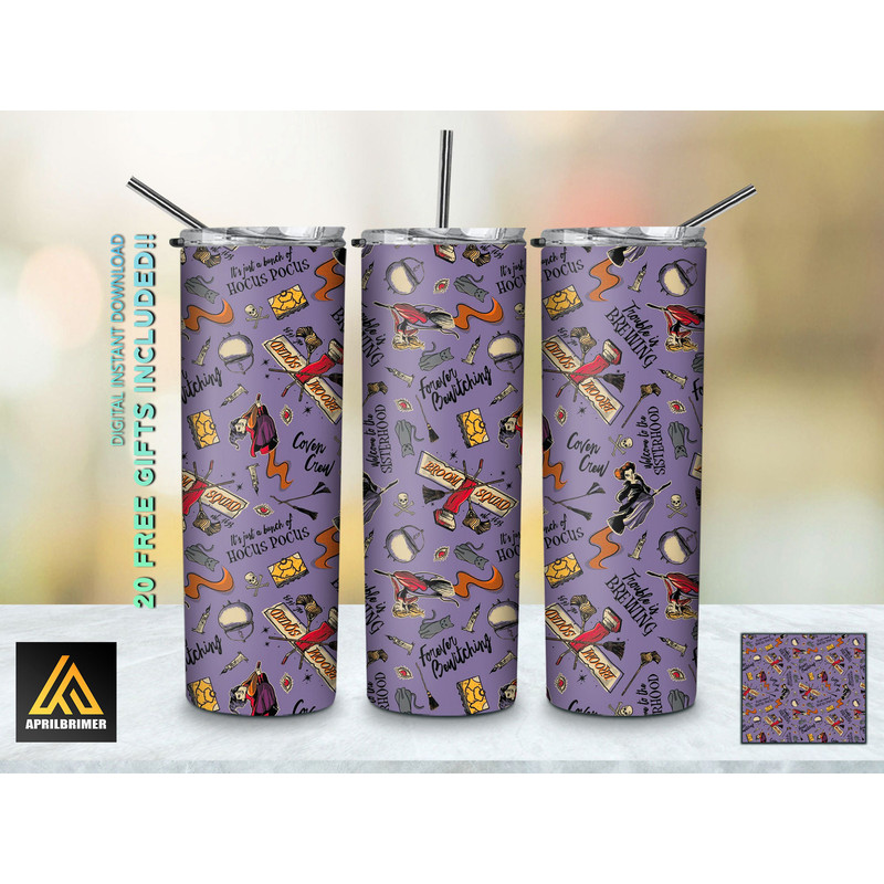 Witch Movie 20 Oz Skinny Tumbler StraightTapered Wrap Png Sublimation Design, Comedy Movie Tumbler PNG File Digital Download.jpg