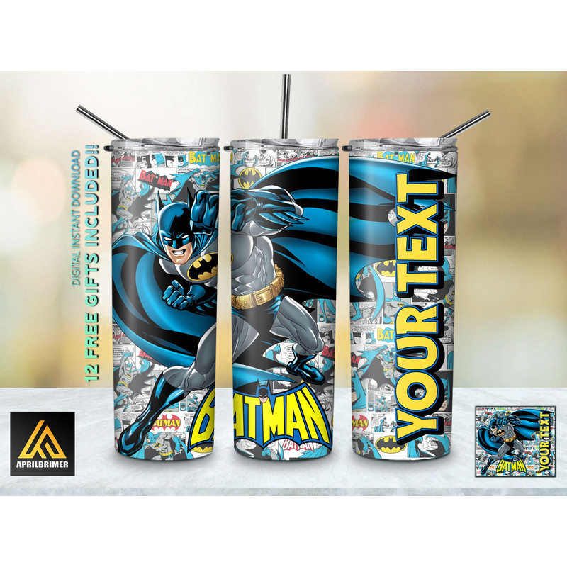 Personalized Super Hero 20 Oz Skinny Tumbler StraightTapered Wrap Png Sublimation Design, Custom Name Super Hero Tumbler PNG File-2.jpg