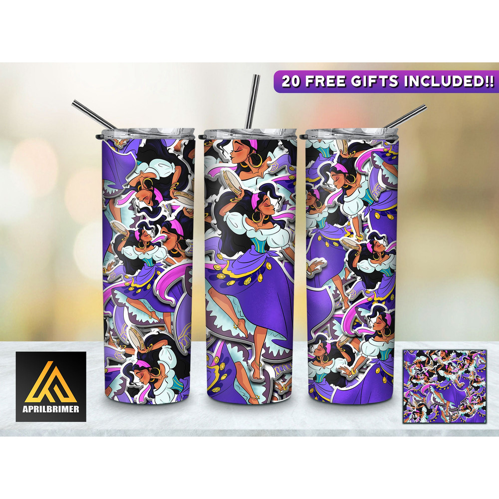 Princess 20 Oz Skinny Tumbler StraightTapered Wrap Png Sublimation Design, Cartoon Tumbler PNG File Digital Download-12.jpg