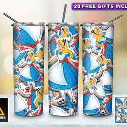 princess tumbler, princess straighttapered wrap skinny tumbler,princess girl gift cartoon sublimation skinny tumbler