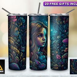 princess tumbler, princess girl gift straighttapered wrap skinny tumbler, princess  cartoon sublimation skinny tumbler