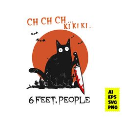 black cat 6 feet people svg, black cat svg, cat svg, halloween svg, ai digital file