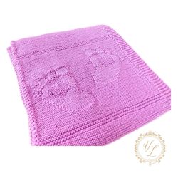 Blanket Knitting Pattern | Blanket With Footprint | PDF Knitting Pattern | Baby Blanket | Easy Baby Blanket Pattern | V1
