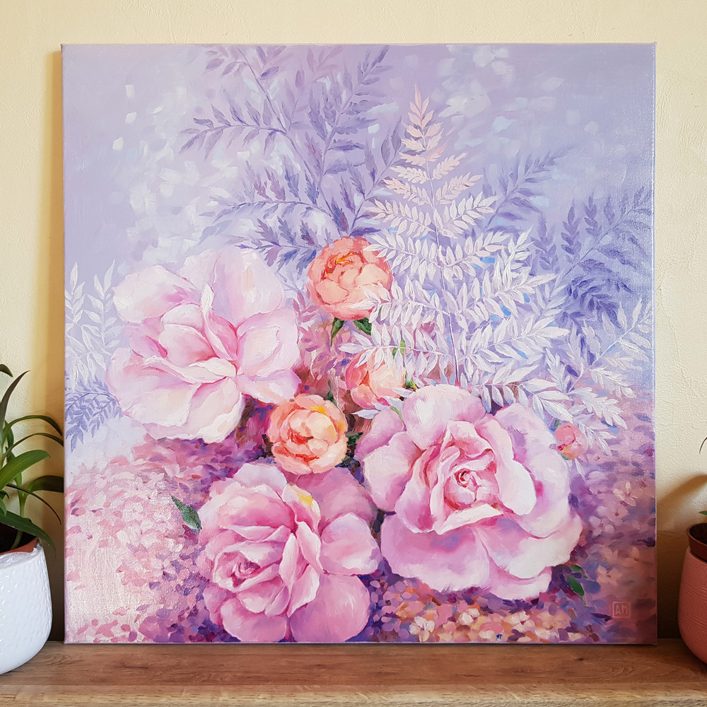 01 Oil painting Stretched Canvas - Flower Arrangement 19.6-19.6 in (50-50cm)2..jpg