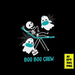 boo boo crew funny nurse halloween svg, ghost svg, skeletone svg, ghost nurse svg, halloween svg, ai digital file