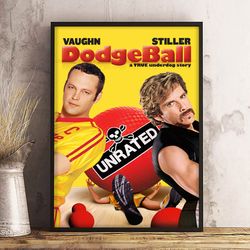 dodgeball poster, movie poster, film poster, wall art, wall decor, prints, home decor, dodgeball showdown poster