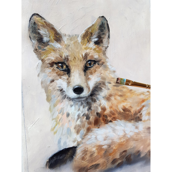 1 Small oil painting - Fox 7.6 - 11 in (19.5 - 28 cm)..jpg