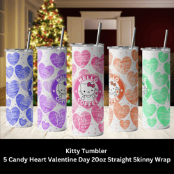 Kitty Tumblers - 5 Love Quotes Valentine Day 20oz Straight Skinny Wrap - Sublimation Design - Sublimation Design Digital