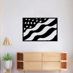waving american flag svg laser cut file, metal wall art, cnc cutting router