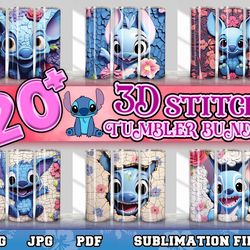 3d all style movie 20 oz skinny tumbler design bundle, colorful cartoon 20 oz tumbler design template for sublimation