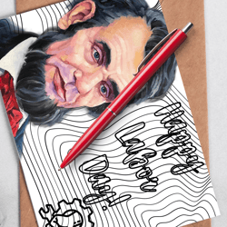 happy labor day! a digital greeting card with the leader abraham lincoln.