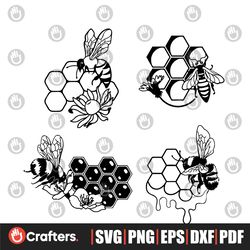 bee svg queen bee svg honey svg bee logo bee clipart bee with honeycom