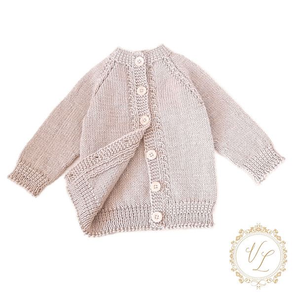 Baby Cardigan Knit Pattern, PDF Pattern, Baby Sweater Pattern, Top Down Cardigan, Seamless Cardigan.jpg
