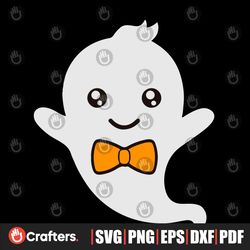 Cute Ghosts Svg, Halloween Svg, Boy Ghost Svg, Little Ghost with Bow Svg, Dxf, Eps, Kids Cut Files, Baby Halloween, Sil