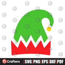 Elf SVG, Elf Hat SVG, Christmas SVG, Santa Claus, Digital Download, Cricut, Silhouette, Glowforge (individual svg/dxf/p