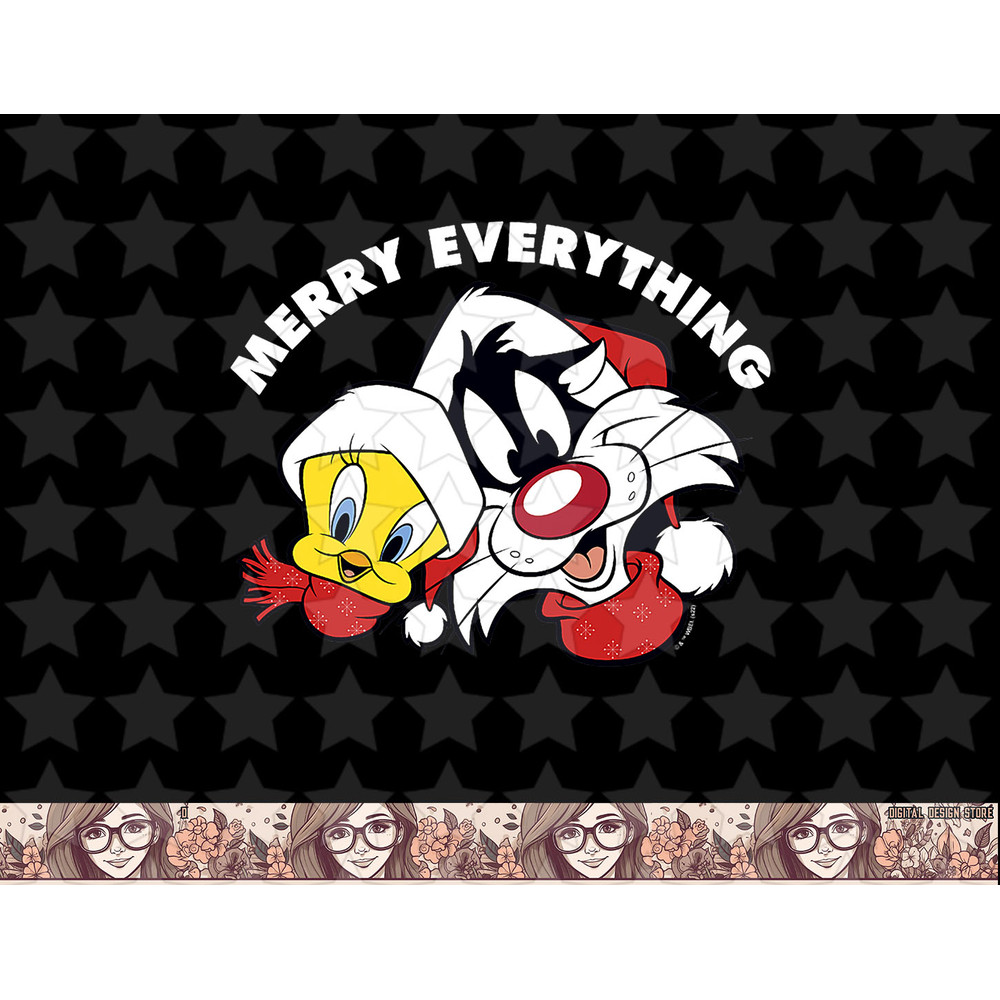 Looney Tunes Sylvester And Tweety Merry Everything Christmas png, sublimation, digital download .jpg