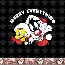 looney tunes sylvester and tweety merry everything christmas png, sublimation, digital download