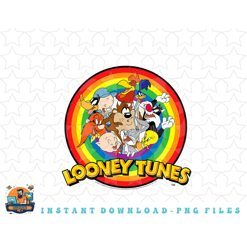 Looney Tunes Pride Group Shot Rainbow Circle png, sublimation, digital download.jpg