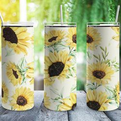 summer sunflowers tumbler, summer sunflowers skinny tumbler, summer tumbler